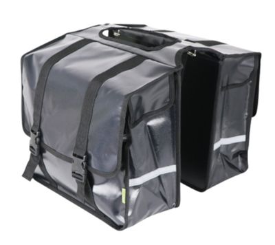 Dresco dubbele fietstas transporter 50 liter bisonyl zwart