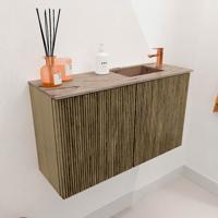 Toiletmeubel Mondiaz Joya Dlux | 70 cm | Meubelkleur Dusk | Faye wastafel Arena Wasbak Rechts | 1 kraangat Toiletmeubel Mondiaz Joya Dlux | 70 cm | Meubelkleur Dusk | Faye wastafel Arena Wasbak Rechts | 1 kraangat