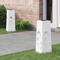 VidaXL Solar led pad licht 2 pcs wit koudgewalst staal