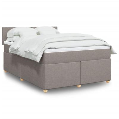 Boxspring met matras stof taupe 140x200 cm