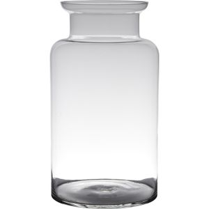 Transparante luxe grote melkbus vaas/vazen van glas 45 x 25 cm   -
