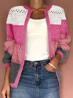 Jacquard Wrap Casual Cardigan - thumbnail