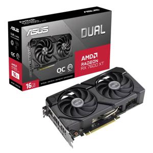 Asus AMD Radeon RX 7600 XT Videokaart Dual OC Edition 16 GB GDDR6-RAM PCIe x16 HDMI, DisplayPort