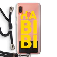 Habibi Blue: Samsung Galaxy A20e Transparant Hoesje met koord