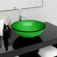 VidaXL Wasbak 42x14 cm gehard glas groen