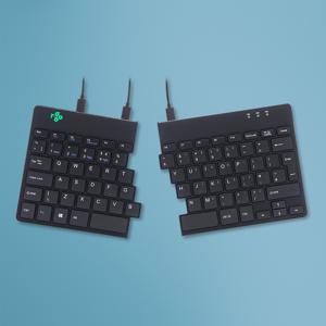 R-Go Split Break ergonomisch toetsenbord, ergonomisch en compact design, QWERTY (UK), bedraad, zwart