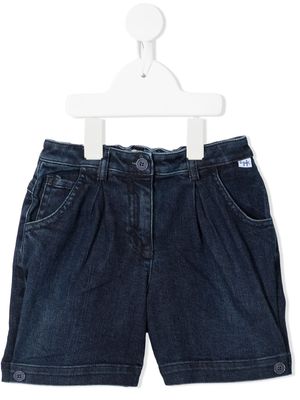 Il Gufo short en jean à taille élastiquée - Bleu