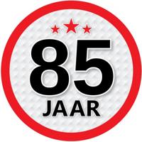 85 jaar leeftijd sticker - rond - Dia 15 cm - 85 jaar verjaardag/jubileum/leeftijd versiering