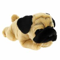 Knuffeldier Puppy Mopshond hond - zachte pluche stof - premium kwaliteit knuffels - beige - 35 cm