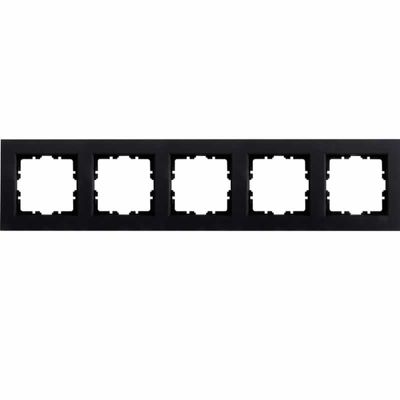 Kopp HK07 Pure afdekraam 5 voudig mat zwart verticaal of horizontaal HK07 Pure 402950000