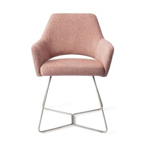 Jesper Home Yanai eetkamerstoel Pink Punch beehive steel
