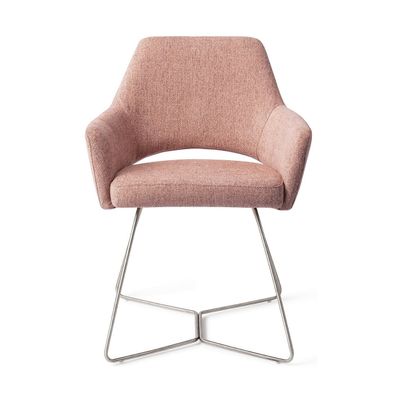 Jesper Home Yanai eetkamerstoel Pink Punch beehive steel