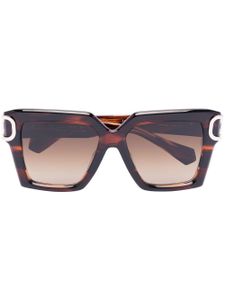 VALENTINO GARAVANI EYEWEAR lunettes de soleil Vlogo Signature à monture oversize - Marron