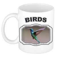 Dieren kolibrie vogel vliegend beker - birds/ vogels mok wit 300 ml - thumbnail