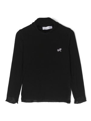 Monnalisa t-shirt à logo strassé - Noir