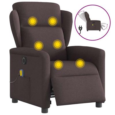 Massagestoel elektrisch verstelbaar stof donkerbruin