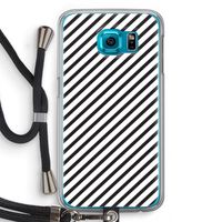 Strepen zwart-wit: Samsung Galaxy S6 Transparant Hoesje met koord