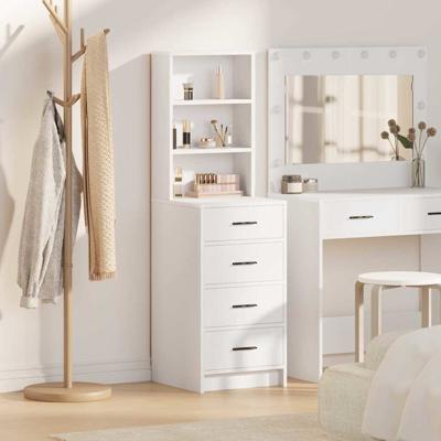 Highboard met lade Wit 40 x 41 x 135 cm Bewerkt hout