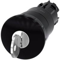 Siemens 3SU10001HG100AA0 3SU1000-1HG10-0AA0 Paddenstoelknop Knop Zwart Sleutel-ontgrendeling 1 stuk(s)