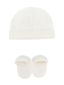 Michael Kors Kids lot bonnet-chaussons à logo embossé - Blanc