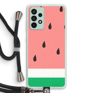Watermeloen: Samsung Galaxy A52s 5G Transparant Hoesje met koord