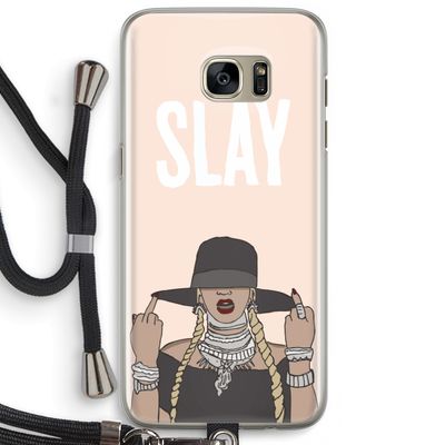 Slay All Day: Samsung Galaxy S7 Edge Transparant Hoesje met koord