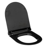 5Five Toiletbril Brilliant - zwart - kunststof - universeel model - soft close systeem 5Five Toiletbril Brilliant - zwart - kunststof - universeel model - soft close systeem