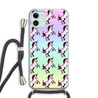Musketon Unicorn: iPhone 11 Transparant Hoesje met koord
