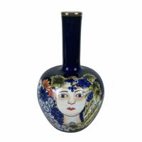 Vaas DKD Home Decor Gezicht Porselein Blauw Multicolour 17 x 17 x 30 cm