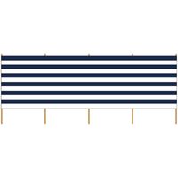 3x Stuks strand/camping kunststof windscherm gestreept wit/blauw 2,25 meter x 120 cm