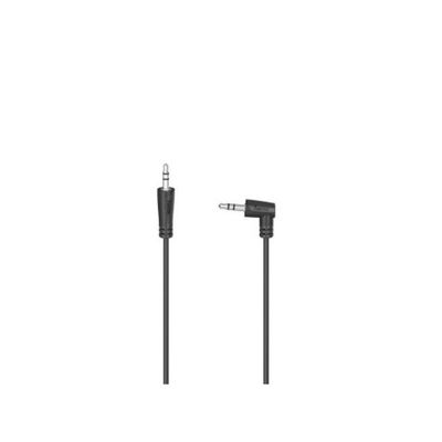 HamaAudiokabel, 3,5mm jack 90 graden - 3,5mm jack, stereo, 1,5 m Mini jack kabel Zwart