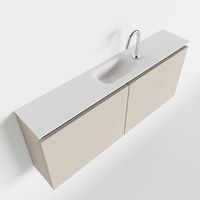 Toiletmeubel Mondiaz Ture | 120 cm | Meubelkleur Linen | Eden wastafel Talc Midden | 1 kraangat
