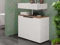 Onderkast lavabo MENNO 2 deuren wit/navarra eik