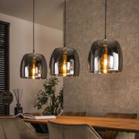 LifestyleFurn Hanglamp 'Rift' Smoke glas, 3-lamps
