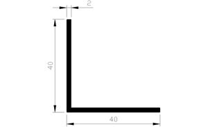 Hoekprofiel alu brute 40x40x2mm (5mtr)