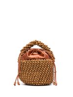 Cult Gaia mini sac seau Cora à perles - Marron - thumbnail