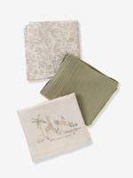 Set van 3 luiers van katoengaas BABYLON beige, bedrukt