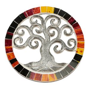 Wanddecoratie Tree of Life Mozaïek Rood