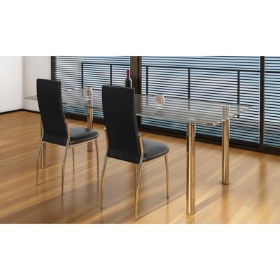 Eetkamerstoelen 2 st kunstleer zwart
