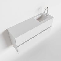 Toiletmeubel Mondiaz Ada | 100 cm | Meubelkleur Talc | Lex wastafel Talc Rechts | 1 kraangat