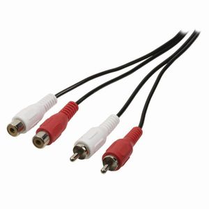 Nedis CAGB24205BK20 Stereo-audiokabel 2x Rca Male - 2x Rca Female 2,0 M Zwart