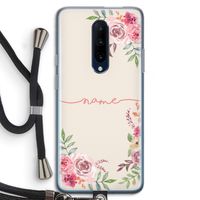 Rozen: OnePlus 7 Pro Transparant Hoesje met koord