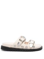 Toga Pulla stud-embellished leather slides - Tons neutres