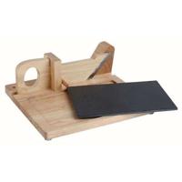 Worst Guillotine - LIVOO - MEC127 - Bovenkant van rubberhout en leisteen - Mes van roestvrij staal - Veiligheid