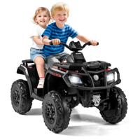 Kinder-ATV 24V 2-zits 4-wiel Quad Elektrisch Voertuig met 4 Motoren Zachte Start & Vering LED-lampen Muziek Kinderauto Zwart