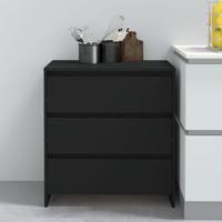 Dressoir 70x41x75 cm bewerkt hout zwart