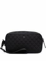 Emporio Armani pochette zippée à plaque logo - Noir