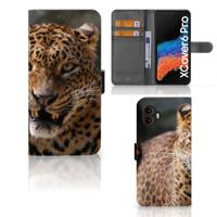 Samsung Galaxy Xcover 6 Pro | Telefoonhoesje | Met pasjeshouder | Luipaard