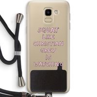 Christian Grey: Samsung Galaxy J6 (2018) Transparant Hoesje met koord