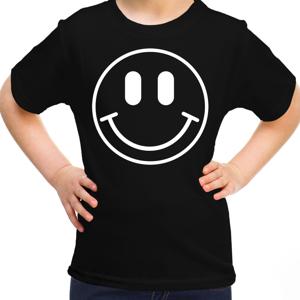 Verkleed T-shirt voor meisjes - Smile Emoticon - zwart - carnaval - feestkleding voor kinderen